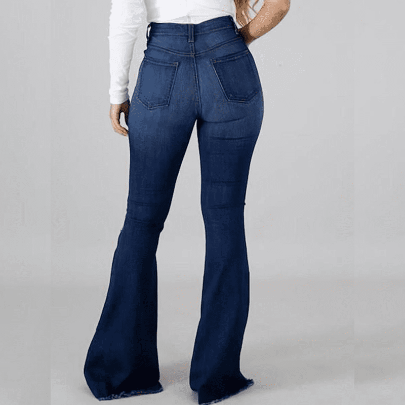 Calça Plus Size Baggy Jeans Cintura Super Alta com Pregas Azul