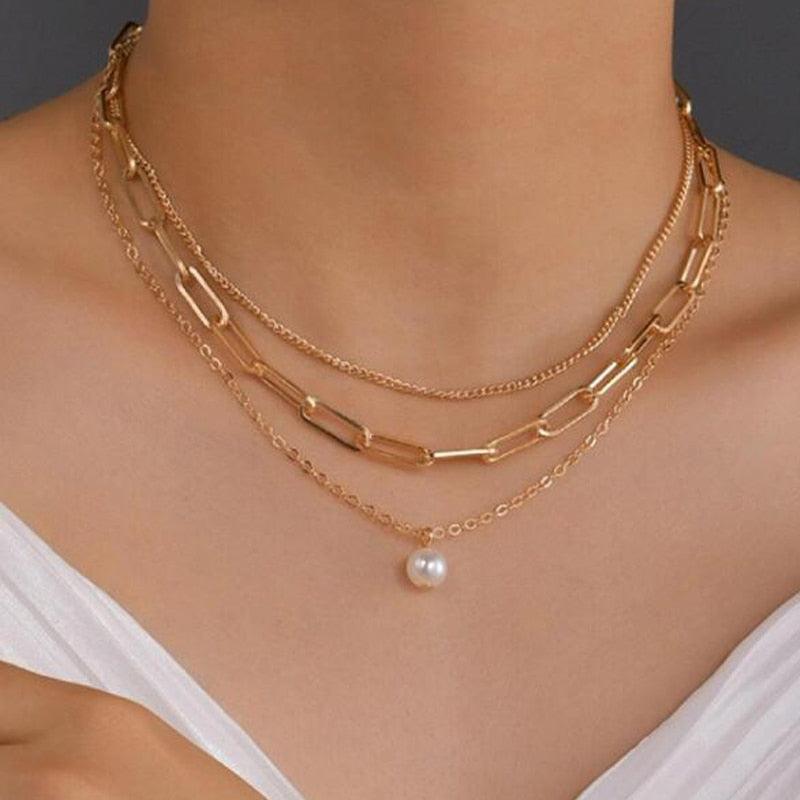 Choker Tripla Feminina