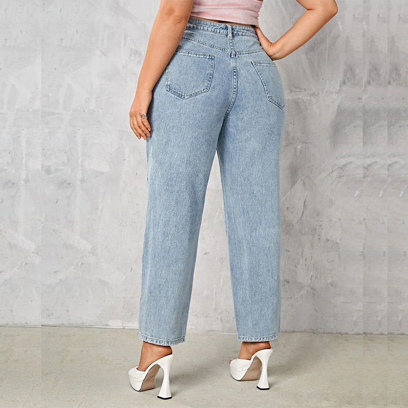 Calças jeans plus store size femininas baratas